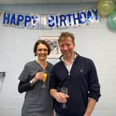 Anne and Julian Norton celebrate the first birthday of their Thirsk practice. (Pic: Daisybeck Studios)