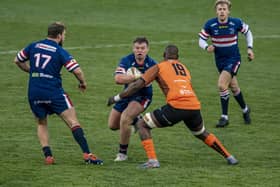 ON THE BOARD: Doncaster Knights' Will Holling. Picture Tony Johnson