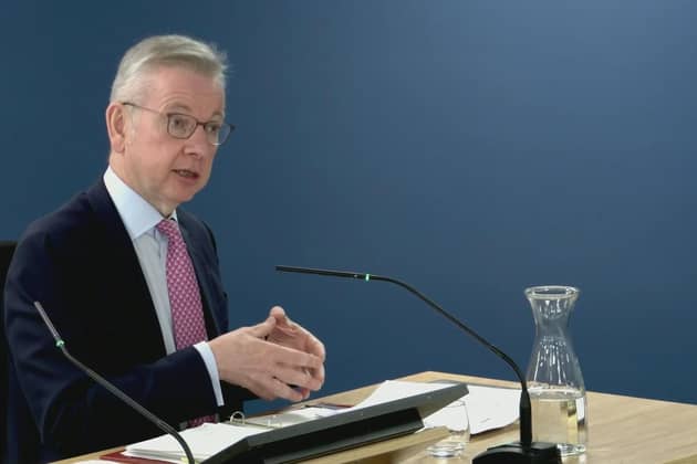 Michael Gove giving evidence to the Covid Inquiry (PA)