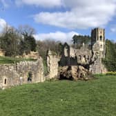 The sun was shining on the ruins of Fountains Abbey on Sunday, April 2.