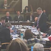 Councillor Gareth Dadd, North Yorkshire Council\'s deputy leader, speaking in the council chamber Picture: LDRS