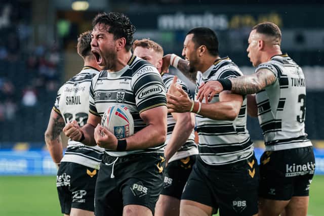 The win over St Helens was the highlight of Hull's season. (Photo: Alex Whitehead/SWpix.com)