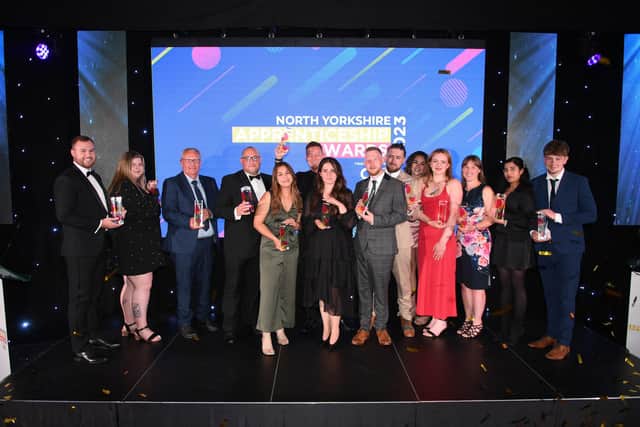 Winners at the North Yorkshire Apprenticeship Awards 2023 at York Racecourse.Picture Gerard Binks