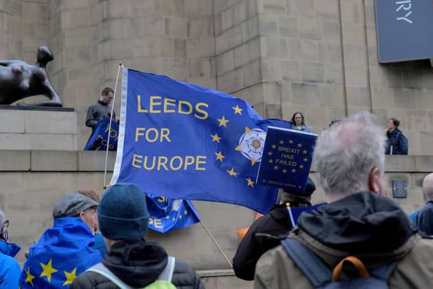 A Brexit Rejoin march in Leeds. PIC: Steve Riding
