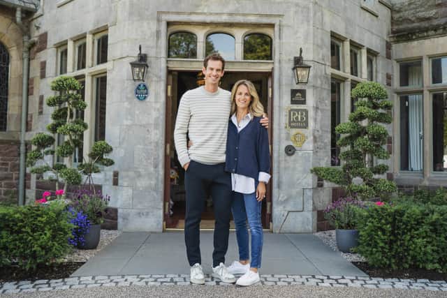 Kim and Andy Murray outside their luxury hotel