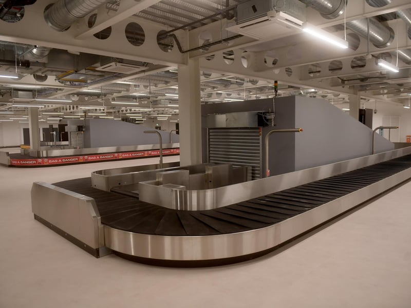 New Terminal at Leeds Bradford Airport.The Luggage Conveyer Belts at the airport.Picture taken by Yorkshire Post Photographer Simon Hulme 16th June 2025