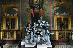 Columbian artist Diana Beltran Herrera installing a series of beautiful paper birds in the Chinese Drawing Room at Temple Newsam House, which forms part of a new exhibition called Inside Out, Yorkshire Post photographer Jonathan Gawthorpe.