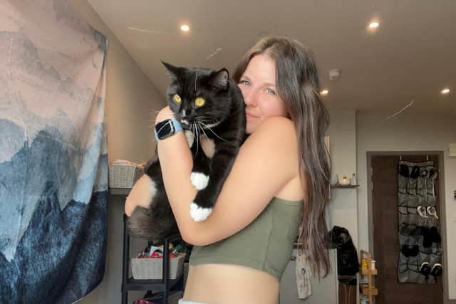 Katie and her cat Winston
