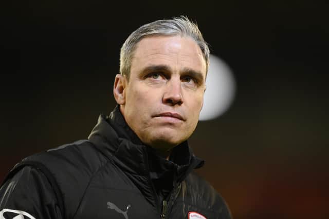 Barnsley manager Michael Duff looks on during the Sky Bet League One between Barnsley and Portsmouth at Oakwell (Picture: Michael Regan/Getty Images)