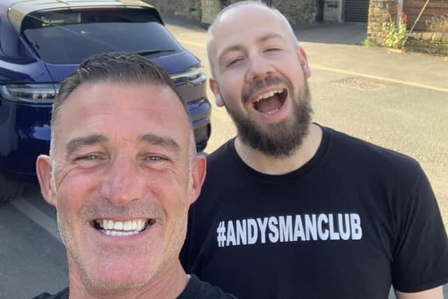 Paul Norris and a fellow member of the Leeds Andy's Man Club.