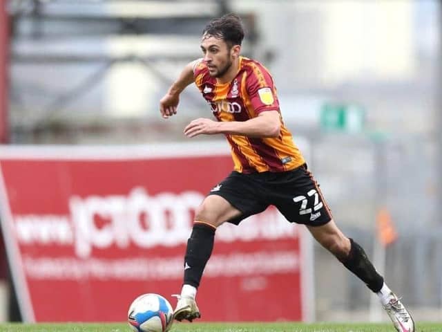 RETURN: Bradford City midfielder Levi Sutton