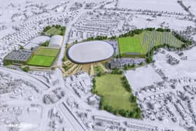 Grade II-listed Richard Dunn Sports Centre – which is absent from a recent masterplan of the Odsal area