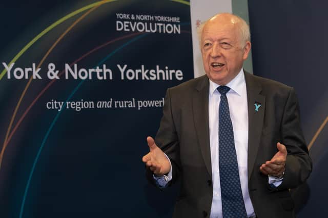 Leader of North Yorkshire County Council Carl Les at proposed devolution deal launch.