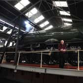 Peter Townend with his former 'charge' Flying Scotsman on the turntable in 2017