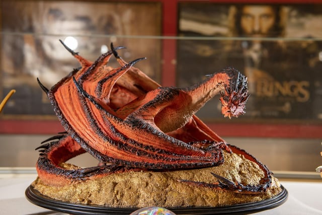A model of Smaug the Terrible on show at The Magic of Middle-Earth exhibition at  Experience Barnsley Museum & Discovery Centre, Town Hall in Barnsley photographed for the Yorkshire Post by Tony Johnson
