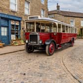 Tom Holmes Photography 2024 All Locations Great and Small Calendar - Bus To Brawton  - in Grassington dressed as Darrowby for the filming of All Creatures Great and Small