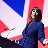 Shadow chancellor Rachel Reeves making her keynote speech during the Labour Party Conference in Liverpool.