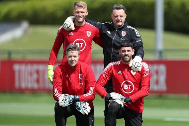 GOALKEEPER'S UNION: Sheffield United's Adam Davies (top left) is behind Wayne Hennessey (bottom left) in the pecking order for Wales goalkeepers