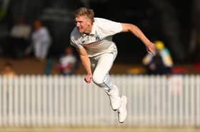 Will Sutherland of Victoria bowls during day three of the Sheffield Shield match between Victoria and South Australia at CitiPower Centre, on March 28, 2026 (Picture: Robert Cianflone/Getty Images)