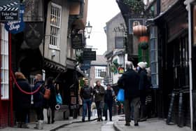 Shoppers are pictured on the Shambles. (Pic credit: Simon Hulme)
