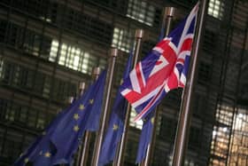 The Union flag flying outside the Berlaymont building, the Headquarters of the European Commission in Brussels. PIC: PA