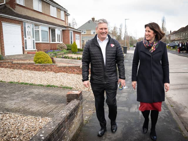 Labour leader Sir Keir Starmer and Shadow Chancellor Rachel Reeves canvass voters after launching the Labour Party's campaign for the May local elections. PIC: Stefan Rousseau/PA Wire