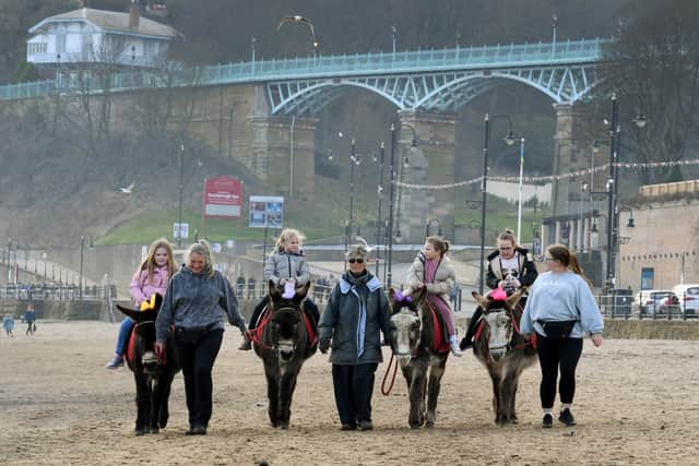 Donkey Rides on the beach at South Bay Scarborough Picture by Simon Hulme 15th February2023