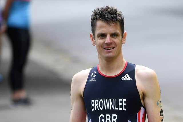 Jonny Brownlee makes his way to the medical centre after he crashed out of 2022 World Triathlon in Leeds. (Picture: Jonathan Gawthorpe)