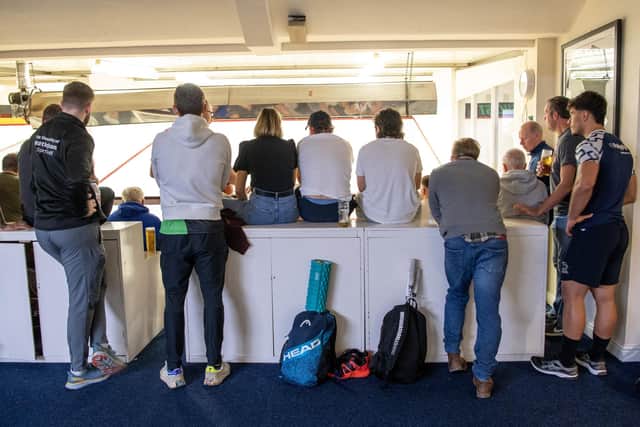 Standing room only: Spectators watch Doncaster Squash Club take on rivals Dunnington (Picture: Tony Johnson)