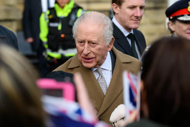 King Charles III arrives in Clitheroe at the train station. Photo: Kelvin Lister-Stuttard.