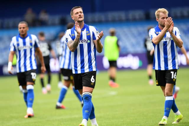 FRUSTRATIONS: Liam Cooper (centre) and Billy Mitchell (right) at full-time (Image: Steve Ellis)