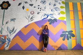 Artist Charlotte Emmeline North pictured with her Mural at Dewsbury. Picture taken by Yorkshire Post Photographer Simon Hulme
