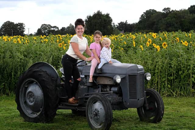 Abigail Wagstaff with her daughter Beatrice aged four and son Reuben aged 18 months at Westfield Farm York Road, Sutton on the Forest, near York. Picture taken by Yorkshire Post Photographer Simon Hulme