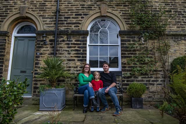 ames Roberts with partner  Marie Blakesley and son  Adam, live in an old Salts Mill house on Albert Road, Saltaire