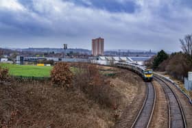 A train on the tracks near South Leeds. PIC: Tony Johnson
