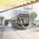 An artists impression of the West Yorkshire mass transit scheme.
