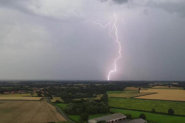 Lightning struck a house in Harrogate this weekend