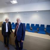 Kevin McLoughlin, senior coroner, for West Yorkshire eastern coroner’s service (left) and Les Shaw Wakefield Council's cabinet member for resources and property, pictured inside the main coroner's court at Mulberry House, Merchant Gate, Wakefield.