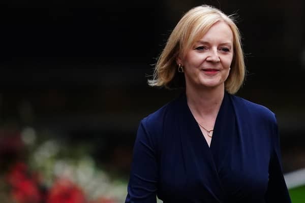 New Prime Minister Liz Truss arrives in Downing Street, London. Picture: Victoria Jones/PA Wire.