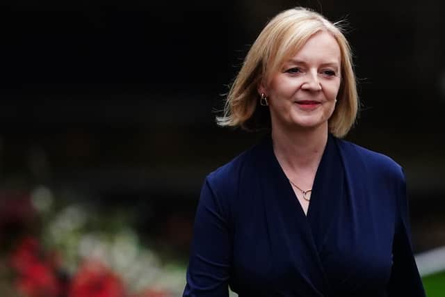 New Prime Minister Liz Truss arrives in Downing Street, London. Picture: Victoria Jones/PA Wire.