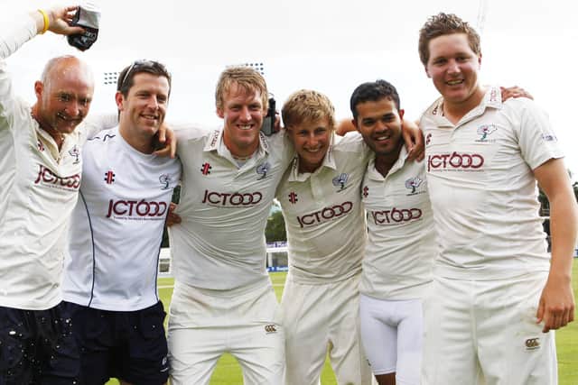 CONTROVERSY: Gary Ballance (far right) was one of those accused of racism by Azeem Rafiq (Second right) whose account of his time at Yorkshire CCC sent shockwaves throughout the English game. Picture by Keiran Galvin/SWPix.Com