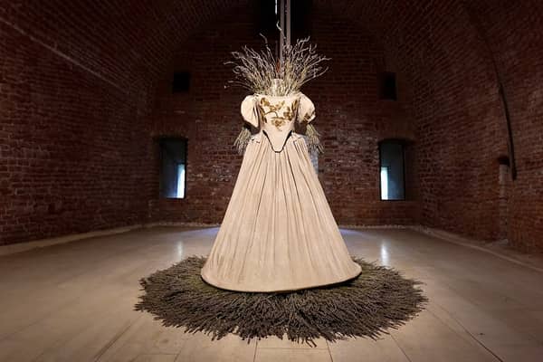 Thought-provoking: The Plague Dress is the centrepiece of the exhibition by the renowned artist Anna Dumitriu