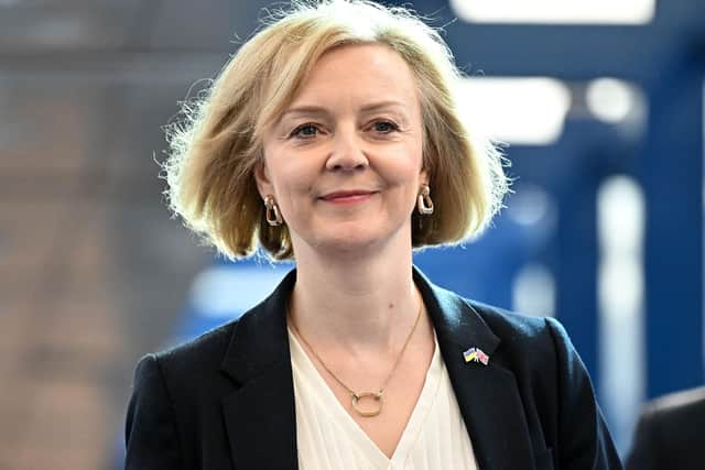 Britain's Prime Minister Liz Truss attends the second day of the annual Conservative Party Conference in Birmingham, central England, on October 3, 2022. (Photo by Oli SCARFF / AFP) (Photo by OLI SCARFF/AFP via Getty Images)