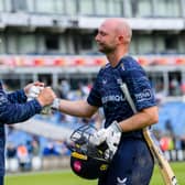 Yorkshire captain Jonny Bairstow consoles Adam Lyth after he was last out for 97 against Gloucestershire. Picture by Allan McKenzie/SWpix.com