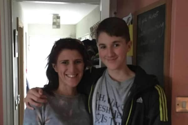 Ben Nelson-Roux with his mother Kate