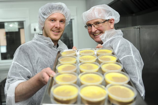 Alistair Sutherland with his grandson William at his potted meat factory in Chesterfield which was founded by his Granny Mary in 2018
