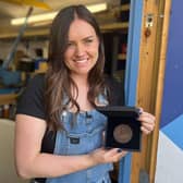 Ruth Amos, of Killamarsh, with her medal from the Royal Academy of Engineering.