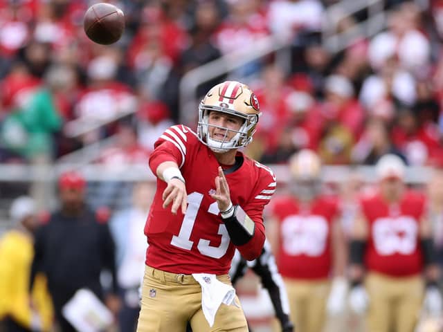 Mr Irrelevant: Brock Purdy of the San Francisco 49ers was the last man selected in the draft but has kept the 49ers on course for the play-offs. (Picture: Ezra Shaw/Getty Images)
