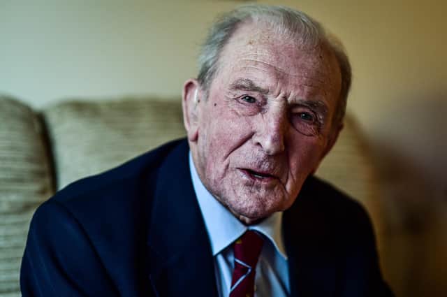 File photo dated 05/01/17 of George "Johnny" Johnson, then aged 95, at his home in Bristol. Mr Johnson, the last surviving Dambuster, has died at the age of 101. He was part of Royal Air Force 617 Squadron, which conducted a night of raids on German dams in 1943 in an effort to disable Hitler's industrial heartland. Issue date: Thursday December 8, 2022.