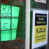 A closed sign in a shop in Lincoln city centre during England's third national lockdown to curb the spread of coronavirus. PIC: PA
